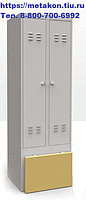 Металлический шкаф для раздевалок и спецодежды шр-22L600 ОСК с лавкой в Сочи - sochi.metakonrt.ru | фото
